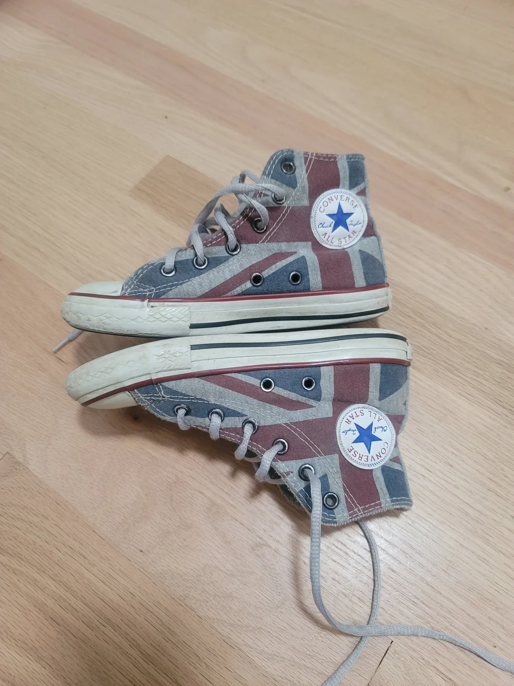 Converse Kids High Top Sneakers Union Jack Red Blue Gray